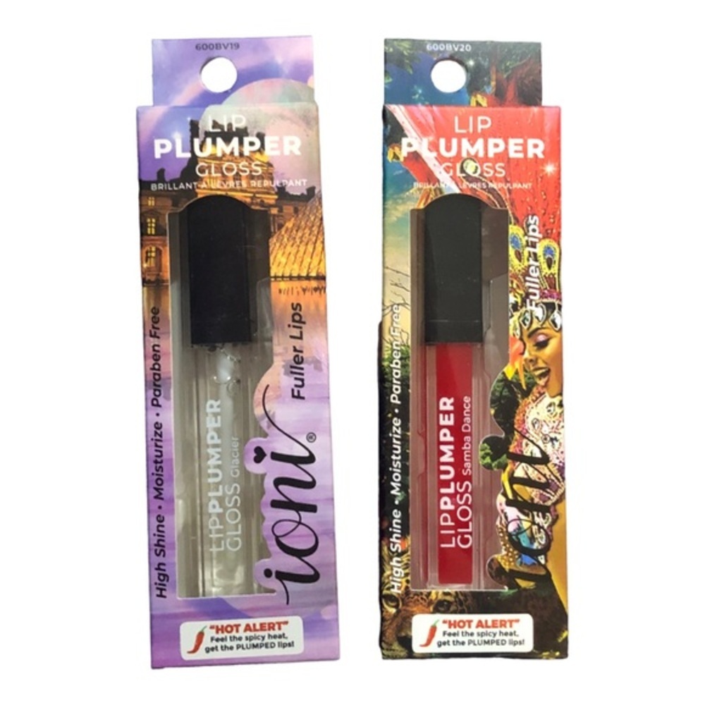 2 high shine moisturizing paraben free lip pumper glacier clear & samba red new